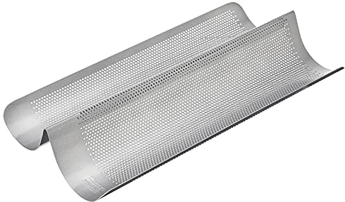 Chicago Metallic Commercial II Non-Stick Perforated French Bread Pan, Perfect for creating a crisp, golden-brown crust,