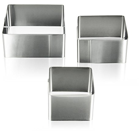 Metaltex 204538 Allzweck Kochringe quadratisch 3-er Set aus Edelstahl