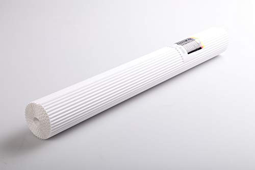 Clairefontaine 451001C - rotolo di cartone ondulato Maxi scanalatura 175g/m² - Formato 2,00x0,70 m - hobby creativo - Bricolage, Attività manuali, Cartiera Creativa - Colore Bianco