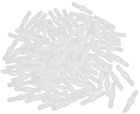 sourcing map 100 Stk.Auto Garden Haus 4 mm Kunststoffrohr Rohr Schlauchverbinder Joiner Weiß