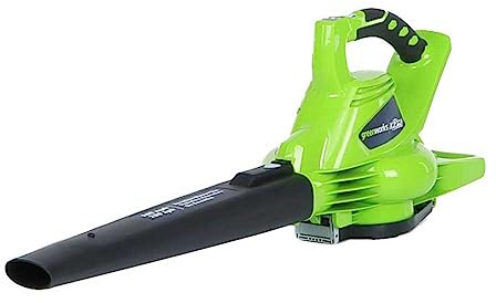 Greenworks 40V (185 MPH / 340 CFM) Cordless Brushless Leaf Blower/Vacuum with Bag, Battery-Powered, Ergonomic Design for Efficient Leaf & Grass Clipping Cleanup, Battery and Charger not included