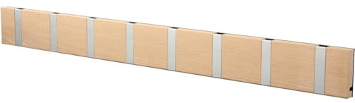 LoCa Garderobe Knax 8 Eiche (gekalkt) (Haken klappbar Alu) Garderoben-Leiste Kleiderhaken Flur modern Garderobenpaneel