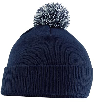Beechfield Snowstar Beanie - French Navy/Light Grey, One Size, B450