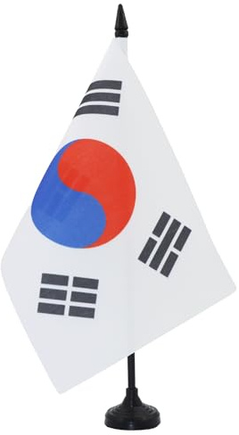 AZ FLAG Bordsflagga Sydkorea 21x14 cm Sydkoreansk 100D Polyester Plastfot