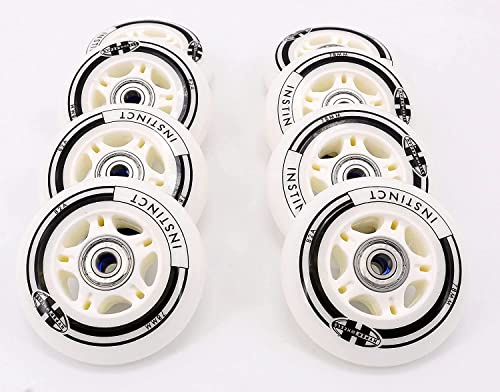 8er Instinct Rollenset 78mm 82A + Lager ABEC7 + Alu-Spacer 6mm fertig montiert passend für K 2 Blades Inliner mit 6mm Spacer!