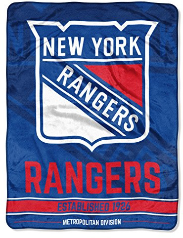 Northwest NHL New York Rangers Micro-Raschel-Überwurfdecke, Unisex, Erwachsene, 116,8 x 152,4 cm, Break Away