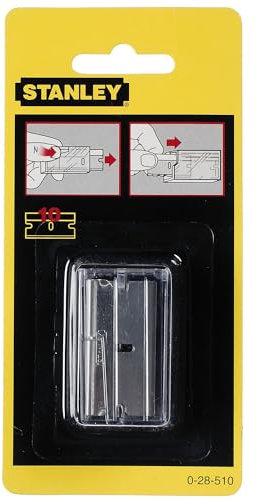 Stanley Ersatzklingen (für Glasschaber 0-28-500, 10 Stück in sicherem Klingenspender) 0-28-510 Silber