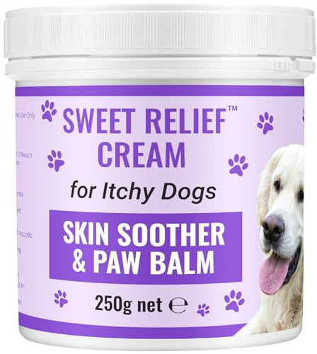 Biteback Products Sweet Relief® Itchy Dog Skin Cream – with Benzyl Benzoate – Soothes Itchy, Dry Skin, Paws & Ears – Non‑Steroidal, Sensitive Skin Friendly – 250 g | Soothes Itchy And Dry Skin, Paws And Ears, Non Steroidal, Sensitive Skin Friendly, For Dogs, Benzyl Benzoate, 250 g