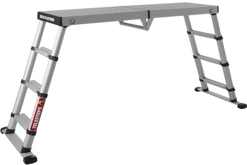 Piattaforma telescopica di TELESTEPS I 3 altezze regolabili 51 cm, 68 cm, 88 cm I Linea Solid I Profilo antiscivolo I Design di sicurezza certificato I 61209-601