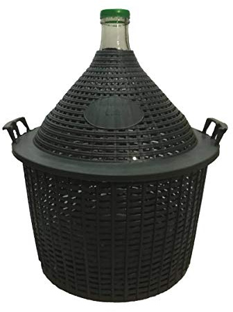 DESTILLATIO 25 Liter Glasballon im Schutzkorb | Weinballon zum Ansetzen, Vergären und Lagern | Sehr robustes dickwandiges Glas aus EU Herstellung