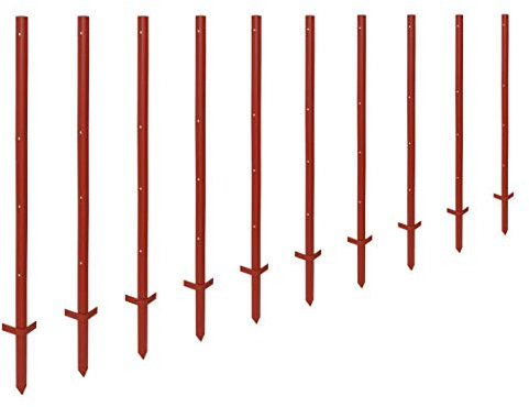 Kerbl 10 Stück Winkelstahlpfahl 115 cm Stärke 3 mm Weidezaunpfahl 4 Bohrungen Elektrozaun