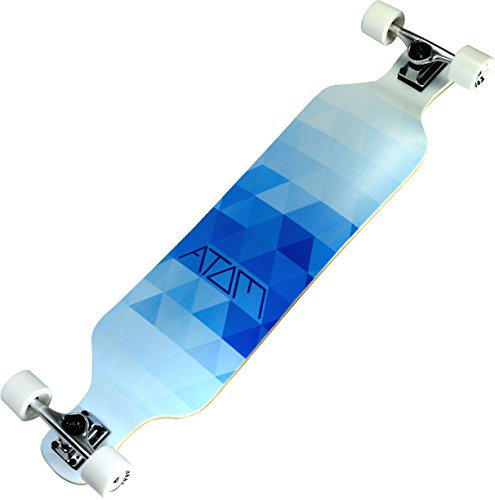 Atom Longboards Atom Drop Deck Longboard, 99 cm, Blaue Dreiecke