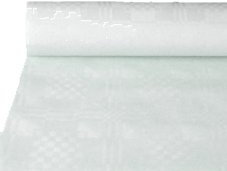 Tischdecke mit Damastprägung weiß 10 x 1 m, Papiertischdecke für Biertische, Geburtstage, Veranstaltungen und mehr, mit Prägung