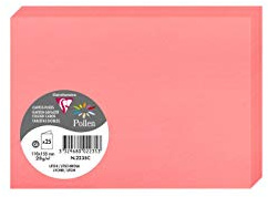 Carte pliée Pollen 110x155, 210 g/m², coloris litchi, en paquet cellophané de 25