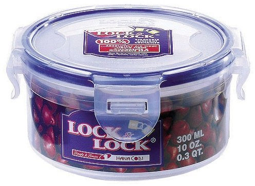 6 X Lock & Lock 300ml Stackable Airtight Container Round HPL932