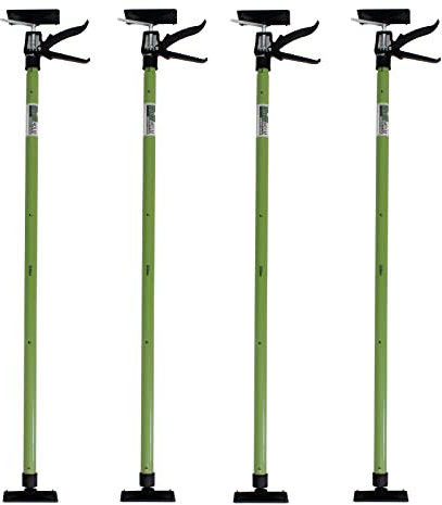 TRUTZHOLM 4 x Profi Einhandstütze Montagestütze Teleskopstütze115 cm bis 290cm teleskopierbar Pumpmechanismus 45 Grad neigbar 30 Kg Tragkraft Deckenstütze für Wände Decken