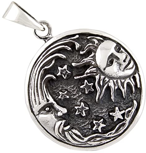 AFP Anhänger Sonne Mond Sterne 925 Sterling Silber AS-482