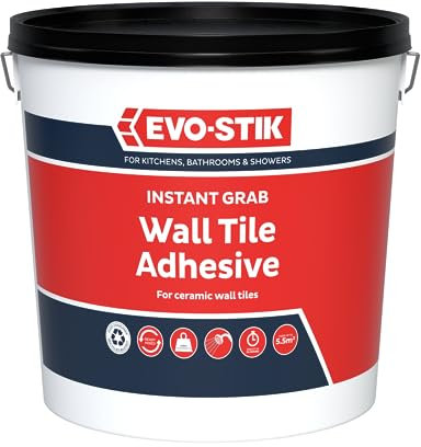 EVO-STIK Wall Tile Adhesive Instant Grab 5L - Ready to Use - Non-Slip Formula - Showerproof