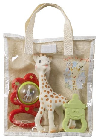 VULLI Sophie La Giraff 516343 Bitleksak, Flerfärgad, 3 st
