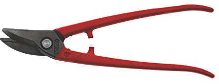 Rundlochschere 250 mm rechts | Spezialschere mit rund gebogenen Schneiden für kreisförmige Schnitte | induktiv gehärtete Schneiden 58–60 HRC | C60 Kohlenstoffstahl | Profi-Handwerkzeug 450 g