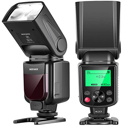 Neewer NW-670 TTL Flash Speedlite with LCD Display for Canon 7D Mark II,5D Mark II III,IV,1300D,1200D,1100D,750D,700D,650D,600D,550D,500D,100D,80D,70D,60D and Other Canon DSLR Cameras