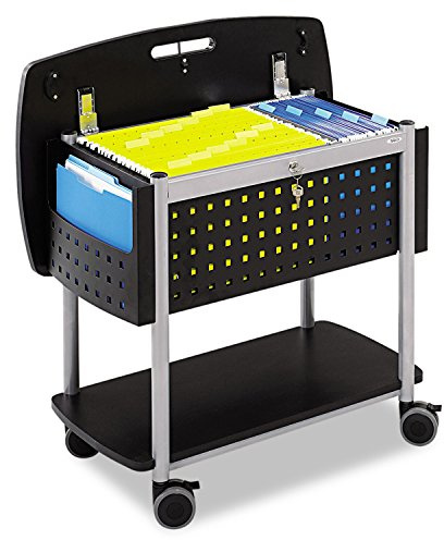 Safco Scoot Mobile File Cart with Work Surface, Fits Letter and Legal-Size Hanging Folders, Includes a Locking Lid & Key