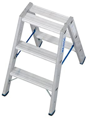 Stufen-DoppelLeiter, (Alu), Arbeitshöhe 2,5 m,Leiternhöhe 0,75 m, Stufenanzahl 2x3, Gewicht 3,6 kg