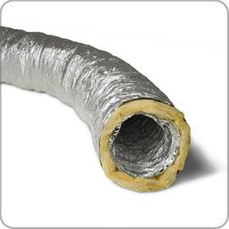 Aluminium foil Insulated Flexible ducting, 200mm Diameter x 10m Long, hydroponics Grow Room, Ventilation Bathroom Kitchen Extraction