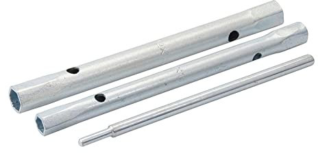 Dapetz ® Monoblock Tap Back Nut Spanner 2 Piece Set 9/11 and 12/13 mm Monobloc Double Ended Corrosion Resistant Matt Finish for Grip with 130mm Tommy Bar Under Narrow Space Condition