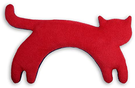 LESCHI Wärmekissen - Körnerkissen für Mikrowelle - Tier Katze Schwarz - anschmiegsames Nackenkissen mit Bio Weizen - ideal als Wärmespender im Winter und bei Verspannungen an Nacken Schulter Hals