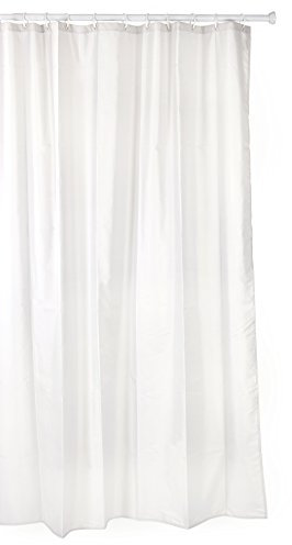 TATAY 5520001 - Cortina de Ducha o bañera de Polyester, Incluye Anillas, Blanco, 140 x 200 cm