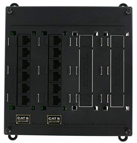 Leviton Twist and Mount Patch Panel, 12 CAT 6 Ports, 476TM-612, Black