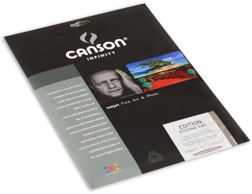 Canson Infinity Edition Etching Rag Fine Art Paper, Acid Free for Printmaking, 8.5 x 11 Inch, Bright White, 10 Sheets