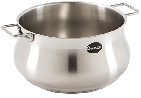 Barazzoni Tummy Casseruola due maniglie, Acciaio inox 18/10, Diametro cm 22, Litri 5,00. Made in Italy.