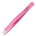 Tweezerman Neon Pink Slant Tweezer, Professional Stainless Steel Precision Tweezers for Facial Hair and Eyebrows, (Pack of 1)