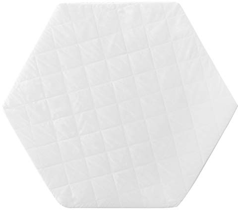 roba Laufgittermatratze 6 eckig - Matratze für Laufgitter / Laufstall hexagonal - Laufgittereinlage mit abnehmbarem Bezug - Weiß gesteppt