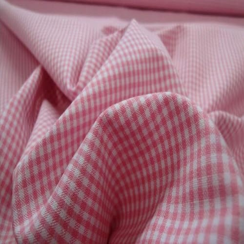 StoffBook VICHY KAROSTOFF BAUMWOLLE KÜCHENKARO STOFF STOFFE, C358 (Rosa, Karo-größe 2MM)
