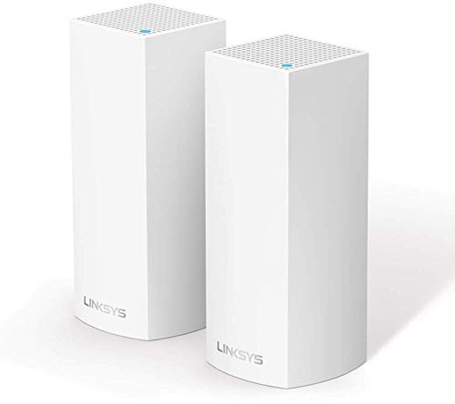 Linksys WHW0302 Velop sistema de mesh Wi-Fi tribanda para toda la casa (router/extensor WiFi AC2200, 350 m² de cobertura, controles parentales, 2 nodos, blanco)