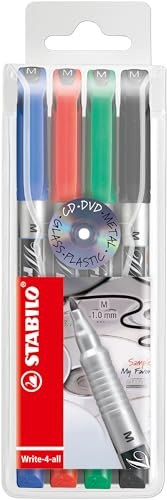 STABILO - Permanent-Marker - Write-4-all | medium, 4er Pack, blau, rot, grün, schwarz