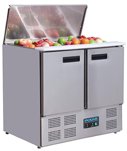 Polar G-Series G606 Saladette Counter Fridge 240Ltr, Stainless, 240 Litre | Holds 2x 1/1GN and 3x 1/6GN pans with 2 shelves, a 2°C to 8°C temperature range, and 155W of efficient commercial power.