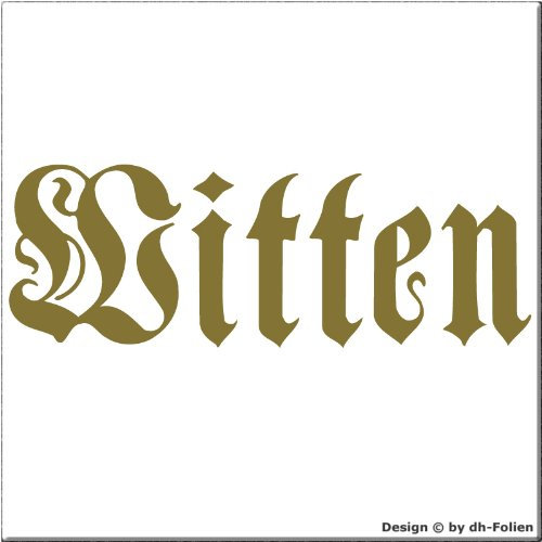 cartattoo4you AK-01667 | Witten - Fraktur altdeutsche Schrift | K-Serie | 17 x 5 cm | Farbe Gold glänzend|in 23 Farben erhältlich Heckscheibe Auto Aufkleber Car Sticker Tuning Spruch Fun