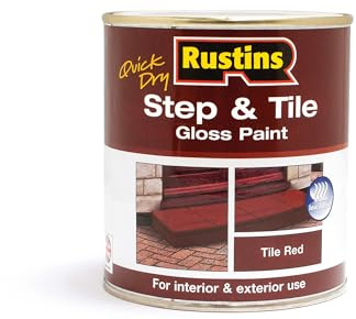 RUSTINS Step & Tile Paint, Red, 1L-– Hard-Wearing Floor Coating for Concrete, Stone & Brick – Durable, Slip-Resistant Finish for Indoor & Outdoor Use – Available in Red & Black