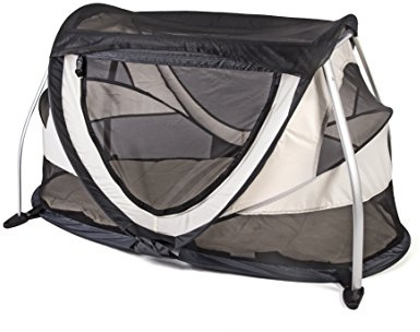 DERYAN Travel Cot Reisebett - PeuterBox - Reisezelt -Lösung für unterwegs - Leicht, Kompakt und Faltbar - Mit Moskitonetz und Tragetasche - Cream