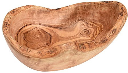 Bérard Olivenholz Obstschale rustikal | Hochwertig verarbeitete Olivenholz Schale | 21 x 14 x 4 cm | In Handarbeit gefertigte Obstschale Holz | Jede Holzschale ist ein Unikat | Holzschale groß