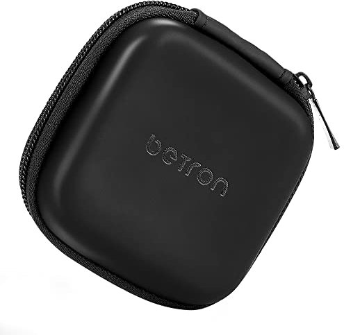 Betron Earphone Carry Case – Hard Shell Storage Bag for Earphones, Shockproof, Splash-Proof, Compact Travel Pouch with Zipper and Mesh Pocket