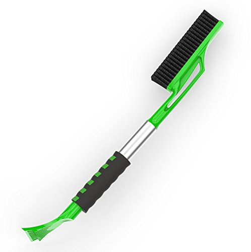 AUPROTEC Eiskratzer Auto mit Besen & Softgriff XXL 72 cm/Eiskratzer mit Besen/Scheibenkratzer Auto/Schneekratzer Auto mit Besen/Scheibenkratzer Winter/Eisschaber Auto - Grün