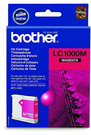 Brother Original LC1000M Tintenpatrone für Tintenstrahldrucker Kapazität 400 Seiten Magenta, Standard