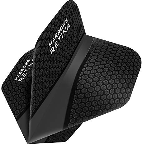 „Harrows Retina“-Dart-Flights, 5 Sets (15), 100 Micron, extrastark, standard, Schwarz