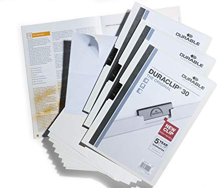 Durable DuraClip 258602 3 Piece Job Application Professional Folder Set - White