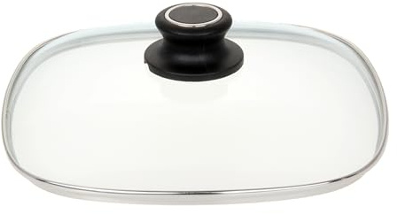 Lotus Quadrat Sicherheits Glasdeckel Ø 29 cm für alle gängigen Pfannen, Töpfe, Bräter inkl. Deckelknopf mit Permanententlüftung
